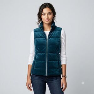 ZeroXposur Women's Teal Blue Brushed Microsuede Puffer Vest